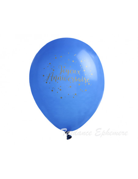 8 Ballons Joyeux Anniversaire Bleu Marine Or 6 Paquet De 8 2 10