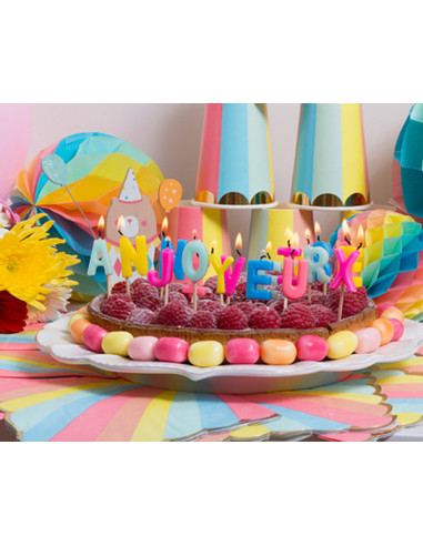 Bougie anniversaire multicolore pour gateau