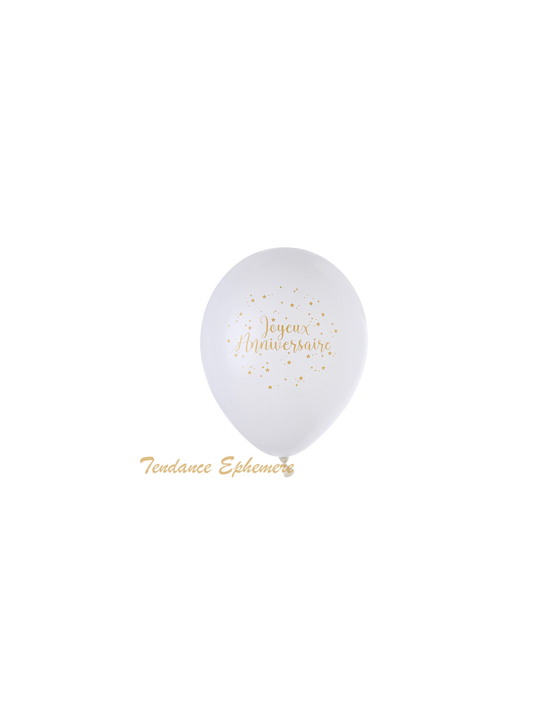 8 Ballons en latex Joyeux Anniversaire blanc et doré métallisé 23 cm -  Vegaooparty