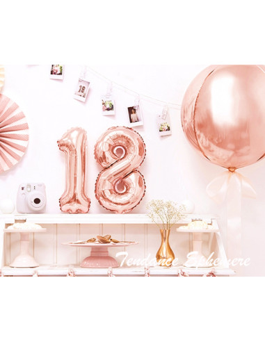 Ballon chiffre rose pastel hélium 86 cm pour décoration anniversaire