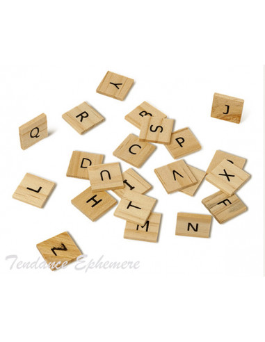 Lettre en bois style Scrabble - Bare Basics - 2 x 2 cm - 30 pièces - Lettres  bois - Creavea