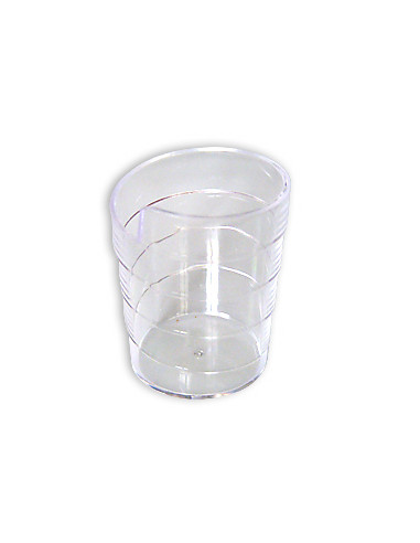 50 Mini-verrines marguerites plastique réutilisable transparent 4 cl