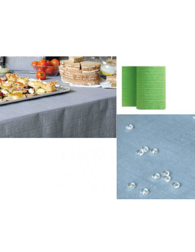 Rouleau nappe effet tissus vert d'eau (5m) - Déco tendance
