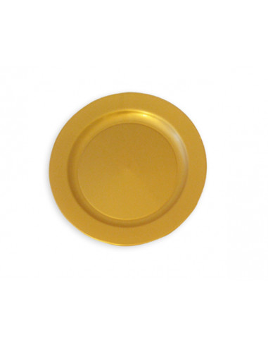 10 Assiettes plates rondes plastique réutilisable jaune 22 cm