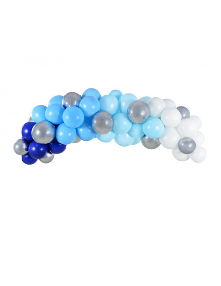 Kit Arche Ballon Bleu Ciel, Blanc Et Or – La Boite à Dragées