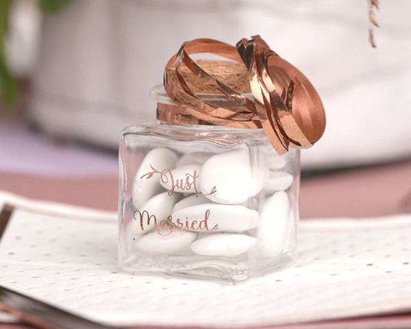 Lot de 48: petit pot en verre jarre à dragées pour mariage