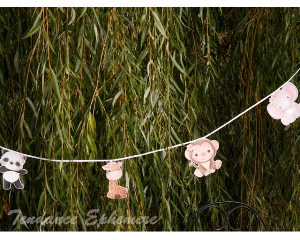 banderole à fanions décoration anniversaire thème animaux forêt