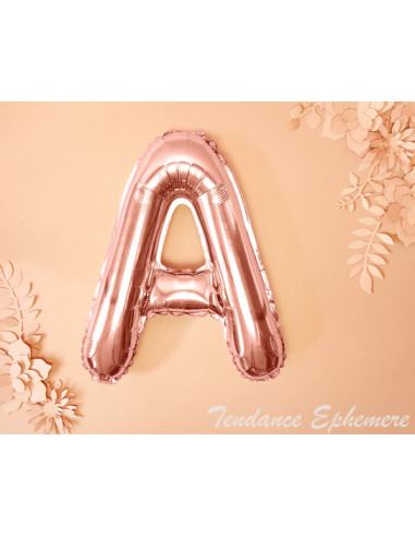 Ballon Lettre Rose Gold & - 36cm - Ballons Mylar Anniversaire - 1.95€